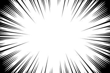 Fototapeta premium Comic book radial lines background. Manga speed frame. Explosion vector illustration. Star burst or sun rays abstract backdrop