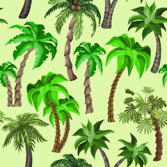 Seamless pattern with Tropical plants