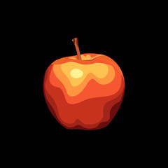 Vector apple icon. Beautiful sweet fruit on black background