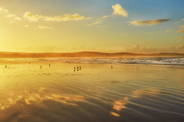 Fototapeta premium Beautiful sky on the coast, the sea and the ocean, dawn