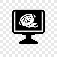 Football tv program vector icon isolated on transparent background, Football tv program transparency logo design