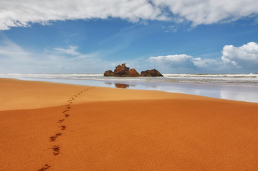Beautiful Atlantic Ocean landscape somewhere between Essaouira, Morocco