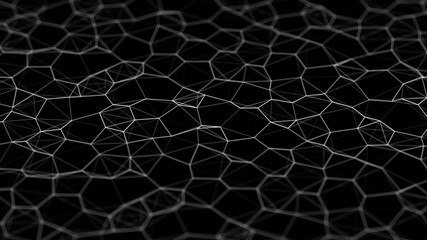 Network connection dots and lines. Technology background. Plexus. Big data background. 3d rendering.