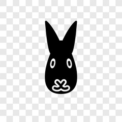 Rabbit vector icon isolated on transparent background, Rabbit transparency logo design