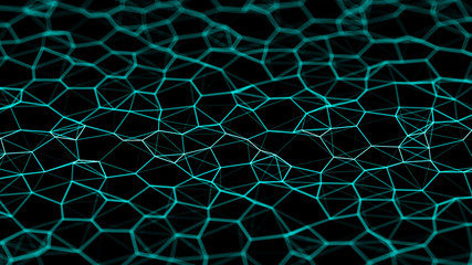 Network connection dots and lines. Technology background. Plexus. Big data background. 3d rendering.