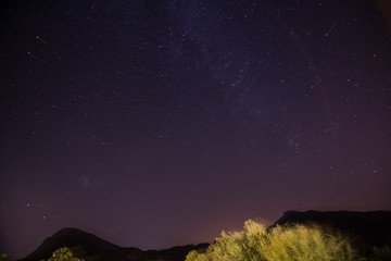 Night stars in Grazalema mountain range Andalusia Spain