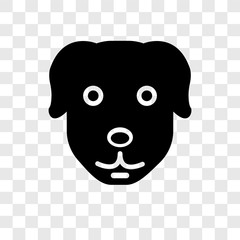 Dog vector icon isolated on transparent background, Dog transparency logo design