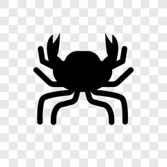 Crab vector icon isolated on transparent background, Crab transparency logo design