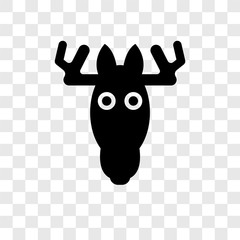 Moose vector icon isolated on transparent background, Moose transparency logo design