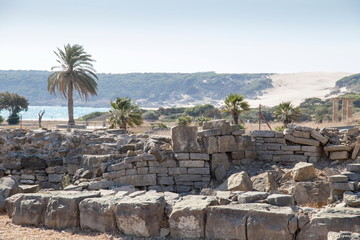 Roman ruines in Bolonia beach Andalusia Spain