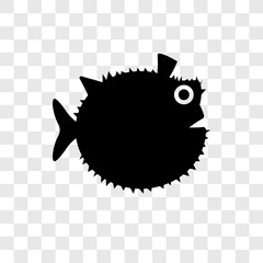 Globe Fish vector icon isolated on transparent background, Globe Fish transparency logo design