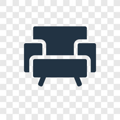 Armchair vector icon isolated on transparent background, Armchair transparency logo design
