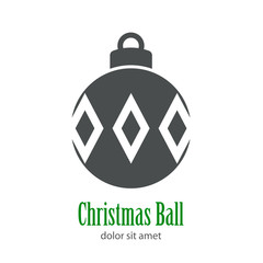 Logotipo con texto Christmas Ball con rombos en bola de color gris