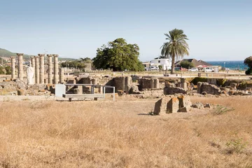 Cercles muraux Plage de Bolonia, Tarifa, Espagne Ancient roman ruins of Baelo Claudia Bolonia beach Cadiz Andalusia Spain