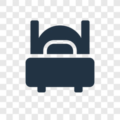 Bed vector icon isolated on transparent background, Bed transparency logo design