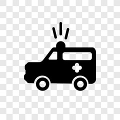 Ambulance vector icon isolated on transparent background, Ambulance transparency logo design