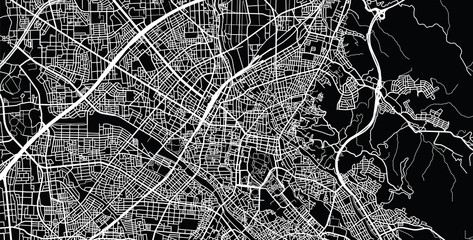 Urban vector city map of Kanazawa, Japan