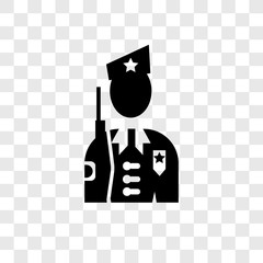 Militar vector icon isolated on transparent background, Militar transparency logo design