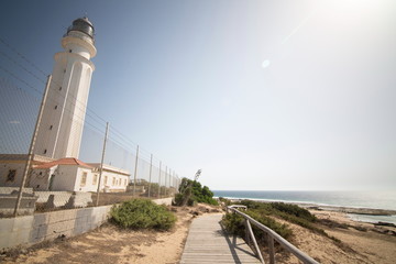 Trafalgar lighthouse in Barbate Cadiz Spain