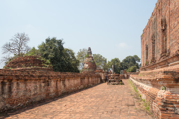 ancient old brick path way in temple