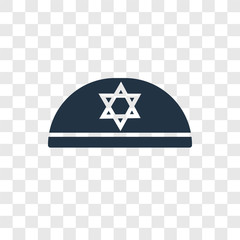 Kippah vector icon isolated on transparent background, Kippah transparency logo design