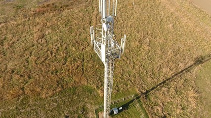 Cellular tower. Equipment for relaying cellular and mobile signal. Cellular tower.
