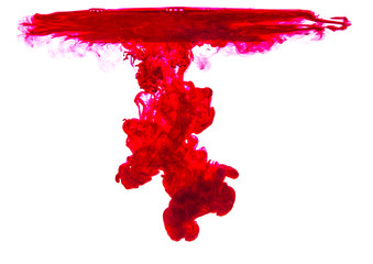 a drop of paint in water