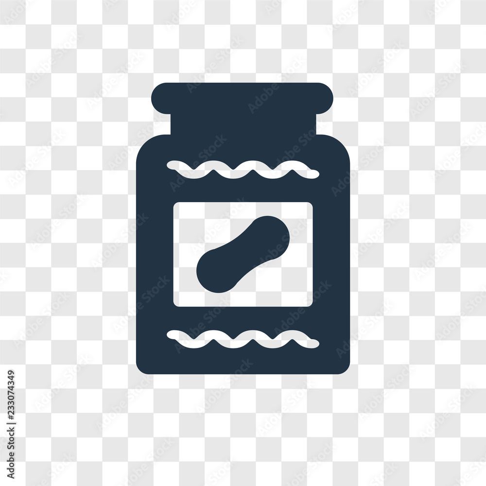 Sticker peanut butter vector icon isolated on transparent background, peanut butter transparency logo design