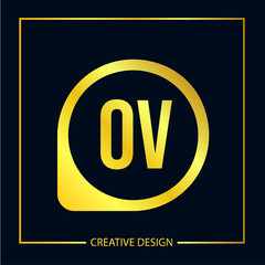 Initial Letter OV Logo template design