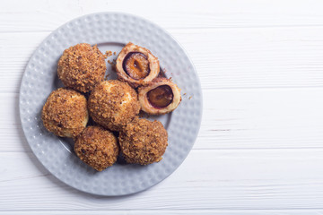 Traditional Austrian plum dumplings