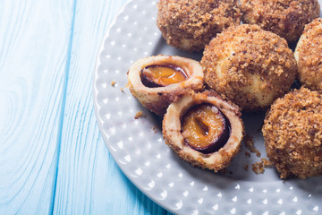 Traditional Austrian plum dumplings