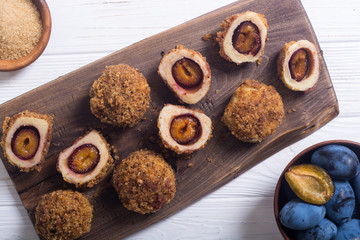 Traditional Austrian plum dumplings