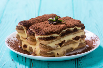 Homemade tiramisu cake