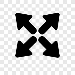 Expad Arrows vector icon isolated on transparent background, Expad Arrows transparency logo design