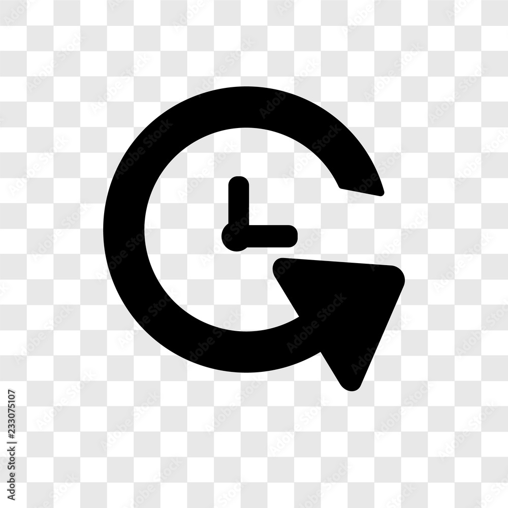 Poster reload time vector icon isolated on transparent background, reload time transparency logo design