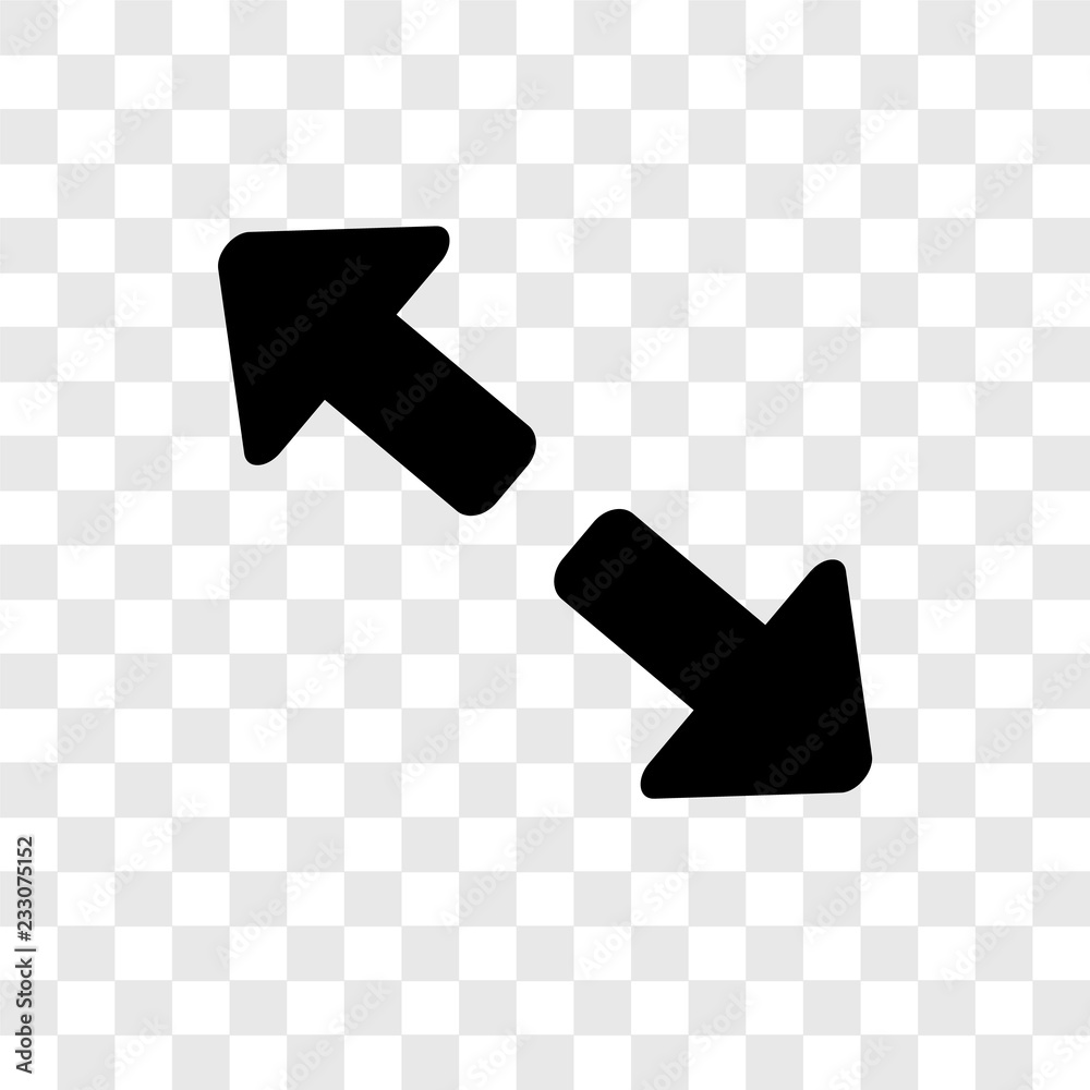 Poster diagonal arrows vector icon isolated on transparent background, diagonal arrows transparency logo de