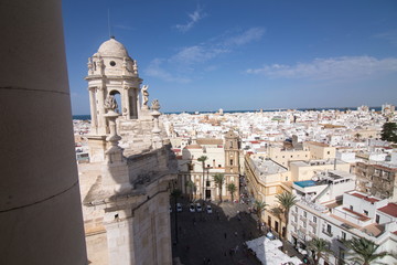 View from the top of the cathedral in Cadiz Andalusia Spain