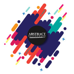 Abstract geometric background. Colorful image.Modern style abstraction with composition made of various rounded shapes in color. Vector illustration.