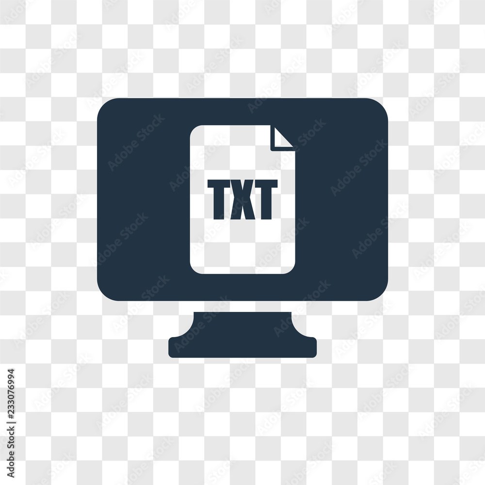 Poster text file vector icon isolated on transparent background, text file transparency logo design