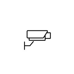 Surveillance Camera symbol line black icon on white background