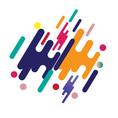 Abstract geometric background. Colorful image.Modern style abstraction with composition made of various rounded shapes in color. Vector illustration.