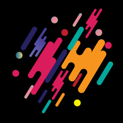 Abstract geometric background. Colorful image.Modern style abstraction with composition made of various rounded shapes in color. Vector illustration.