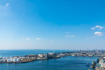 (千葉県ｰ湾岸風景)ポートタワーから見渡す東京湾の風景４