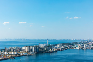 Fototapeta na wymiar (千葉県ｰ湾岸風景)ポートタワーから見渡す東京湾の風景５