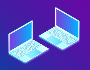 Laptop. Isometric Laptop. Created For Mobile, Web, Decor, Print Products, Application. Perfect for web design, banner and presentation. Vector Illustration.