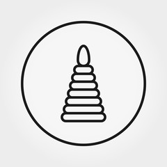 Pyramid. Toy. Universal Icon. Vector. Editable Thin line.