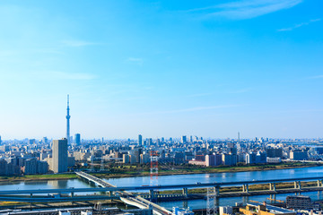 (東京都ｰ都市風景)タワー展望台から見る都市景観３