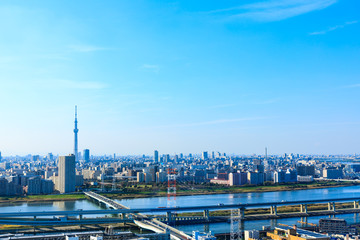 Fototapeta premium (東京都ｰ都市風景)タワー展望台から見る都市景観３