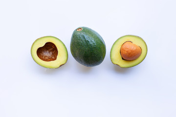 Avocado on white background.