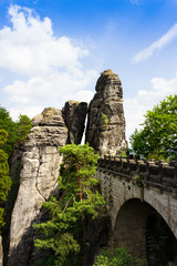 The old Bastei bridge near Dresden in Saxony, Germany